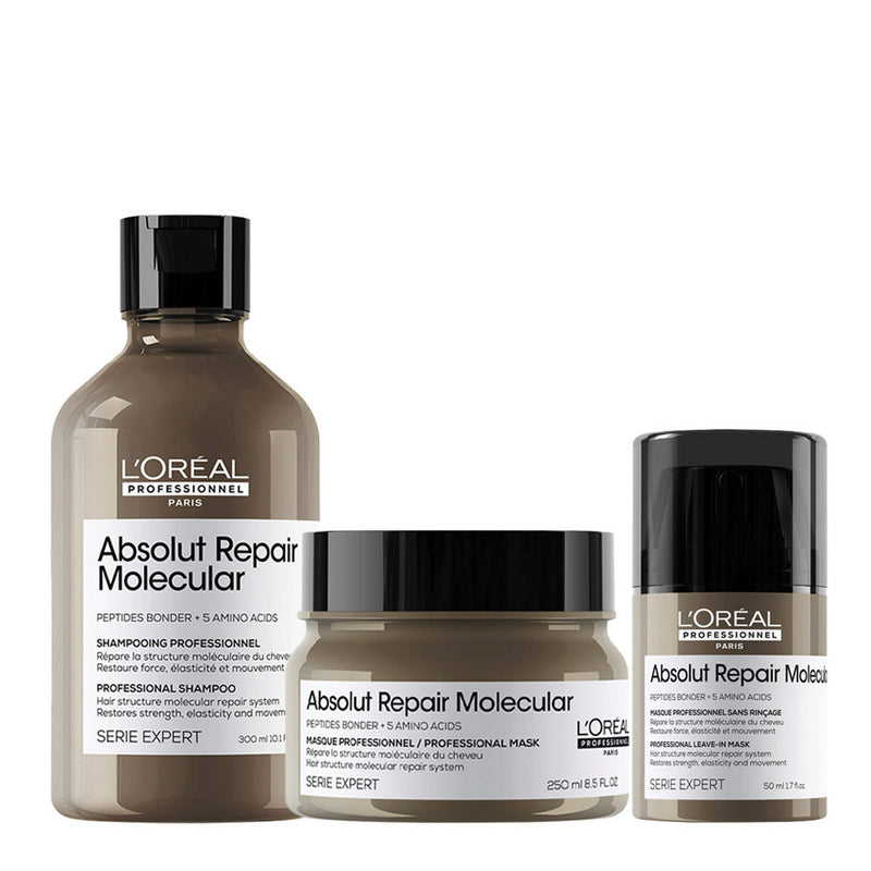 L'Oreal Professionnel Serie Expert Absolut Repair Molecular Shampoo 300ml + Maschera 250ml + Leave-in 100ml